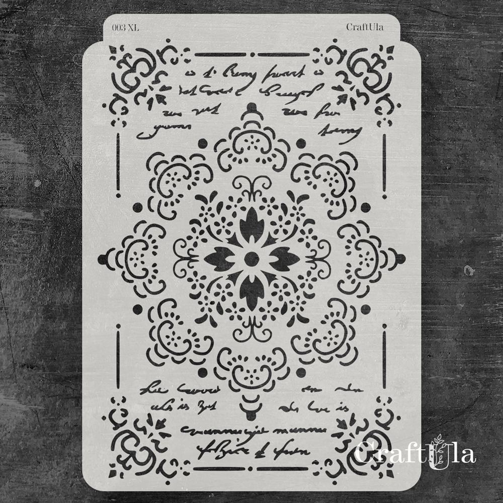 Stencil 003XL – Ornaments, 30x22 cm x 0,35 mm, semi-translucent