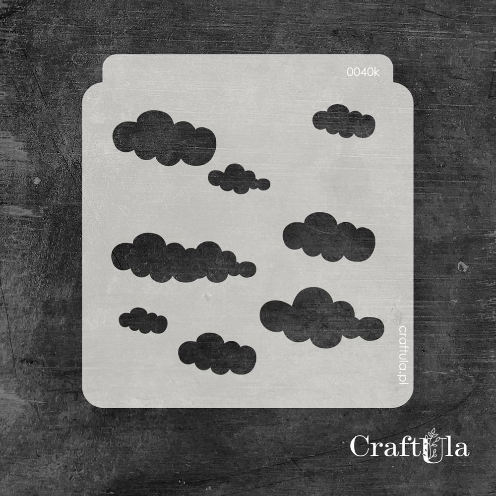 Stencil 0040k – Cloudes, 15x16 cm x 0,35 mm, semi-translucent