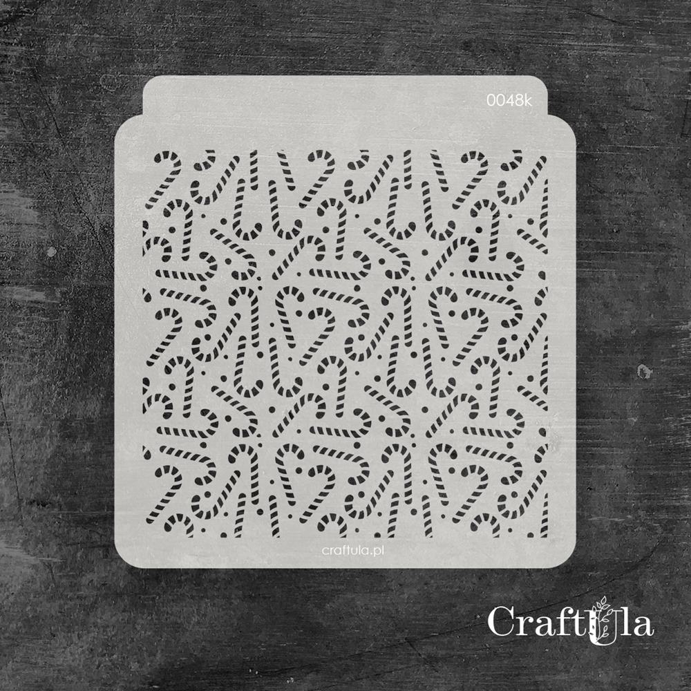 Stencil 0048k – Santa’s Walking Sticks, 15x16 cm x 0,35 mm, semi-translucent