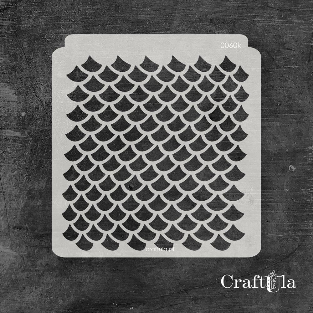 Stencil 0060k – Fish Scales, 15x16 cm x 0,35 mm, semi-translucent