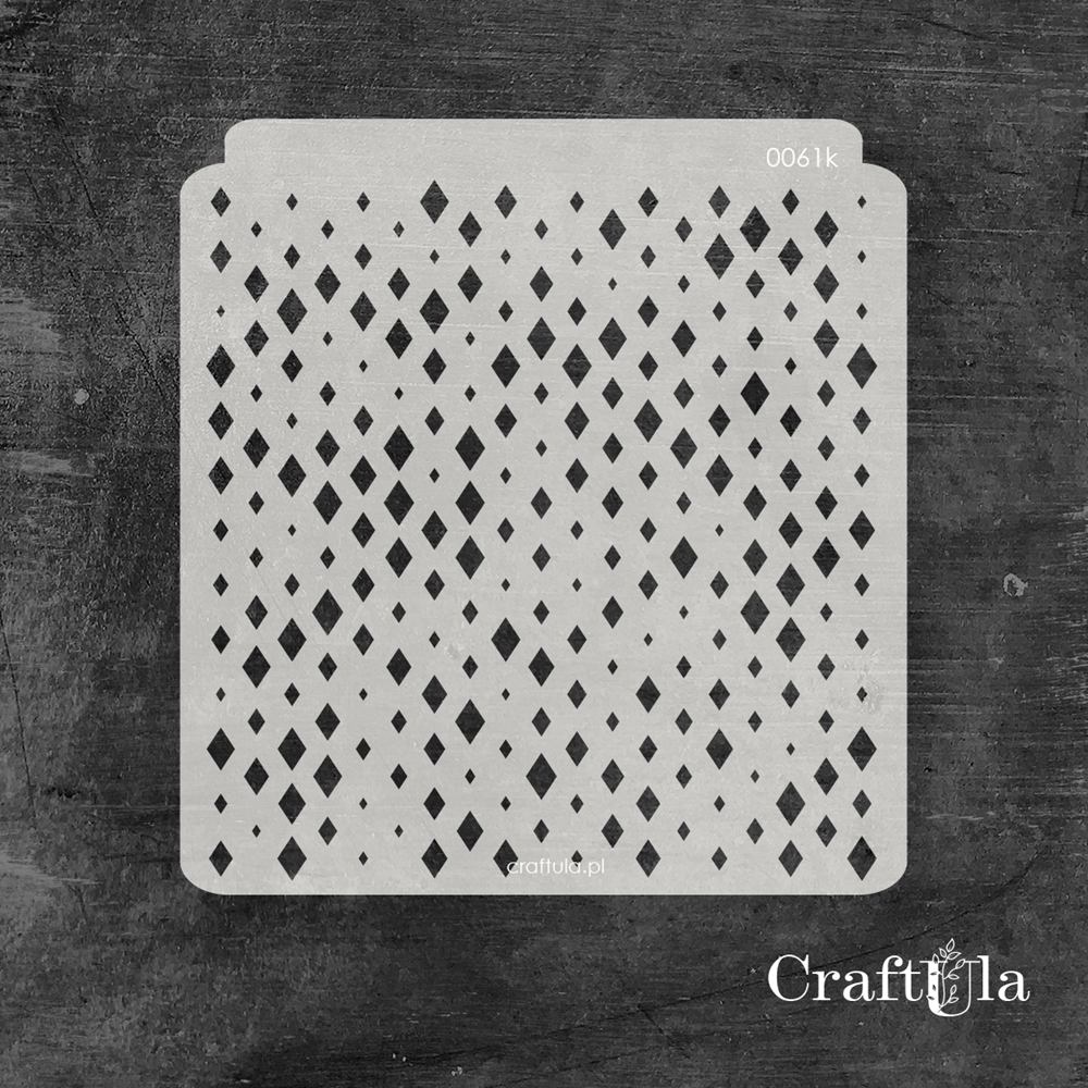 Stencil 0061k – Rhombuses, 15x16 cm x 0,35 mm, semi-translucent
