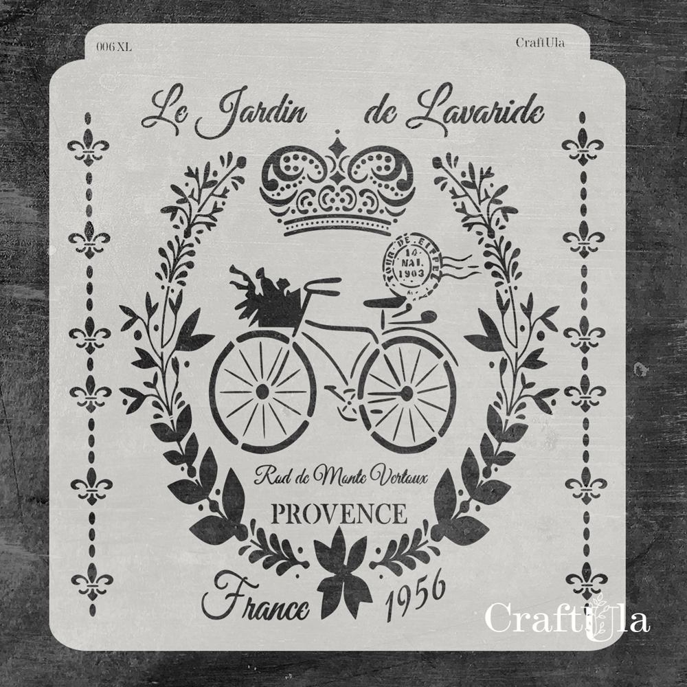 Stencil 006XL – Ornaments, 30x31 cm x 0,35 mm, semi-translucent