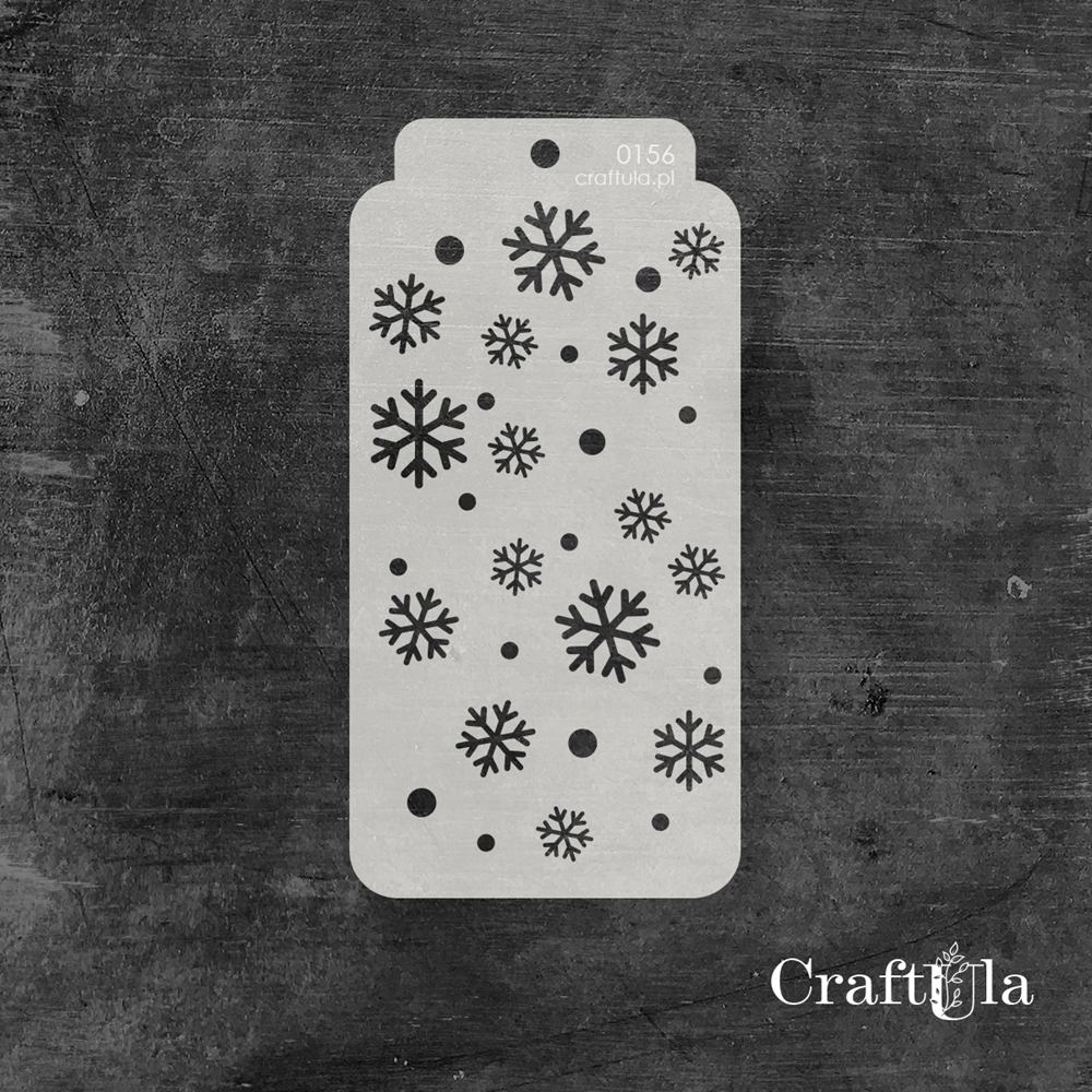Stencil 0156 – Snowflakes, 8x16 cm x 0,35 mm, semi-translucent