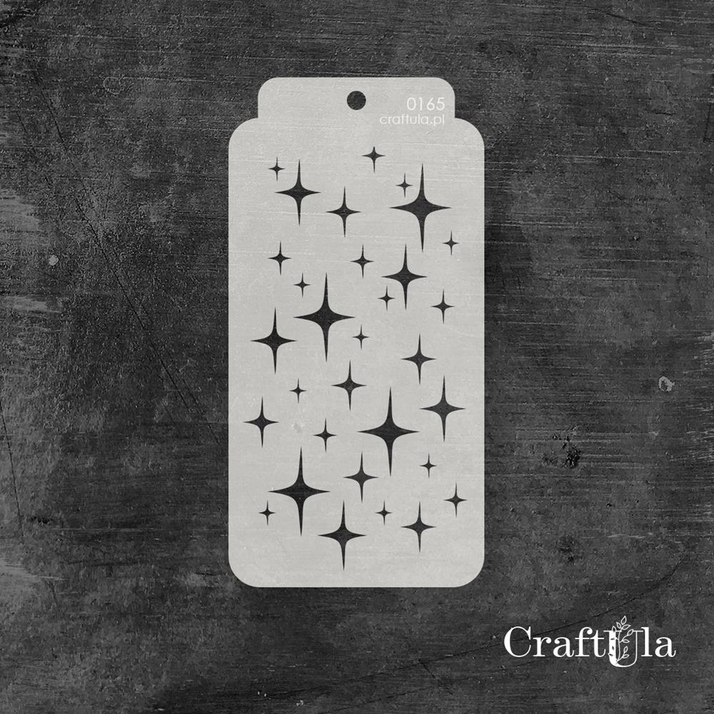 Stencil 0165 – Stars, 8x16 cm x 0,35 mm, semi-translucent