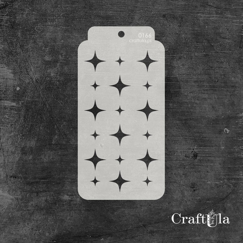 Stencil 0166 – Stars, 8x16 cm x 0,35 mm, semi-translucent