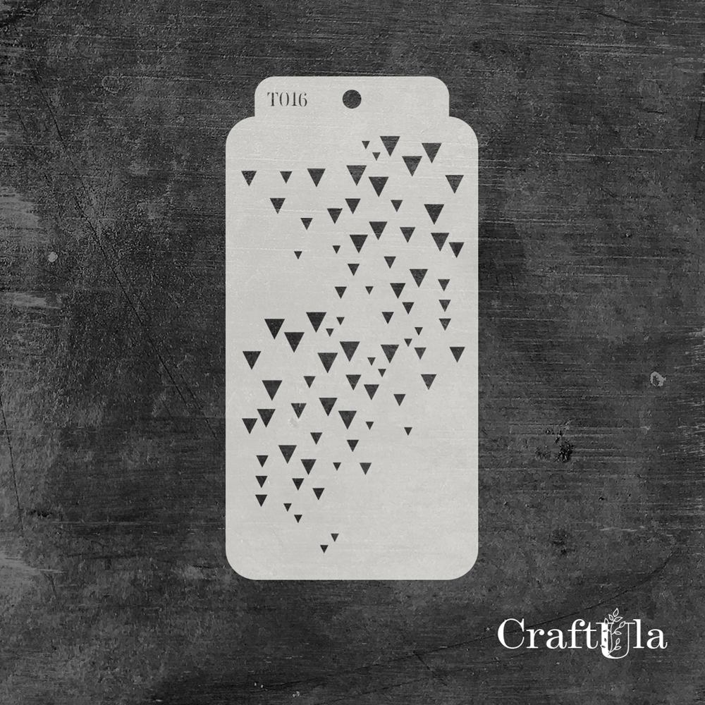 Stencil 016T – Triangles, 8x16 cm x 0,35 mm, semi-translucent