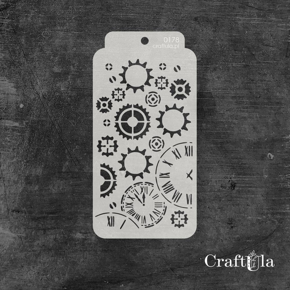 Stencil 0178 – Gears, 8x16 cm x 0,35 mm, semi-translucent