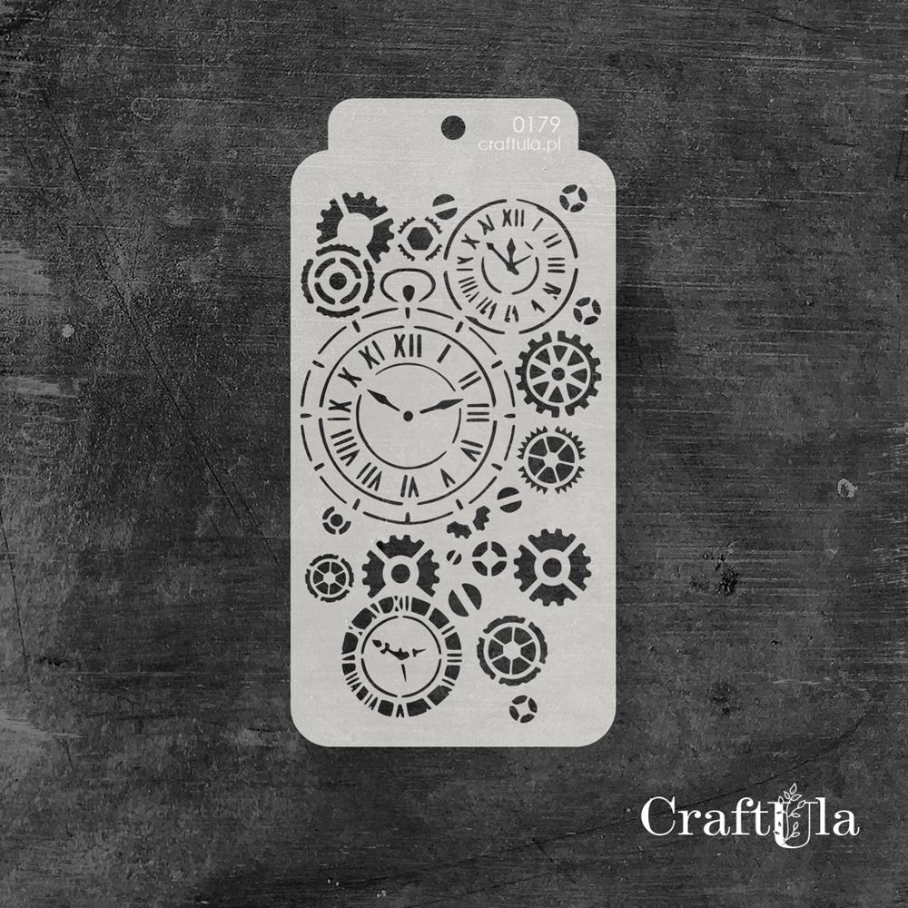 Stencil 0179 – Gears, 8x16 cm x 0,35 mm, semi-translucent