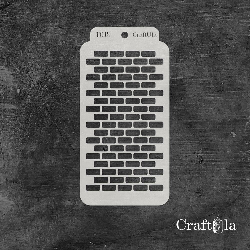 Stencil 019T – Bricks, x16 cm x 0,35 mm, semi-translucent