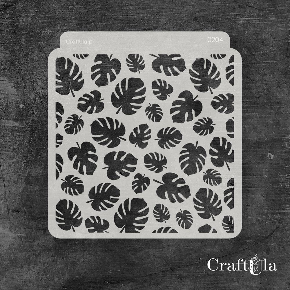 Stencil 0204 – Leaves, 15x16 cm x 0,35 mm, semi-translucent