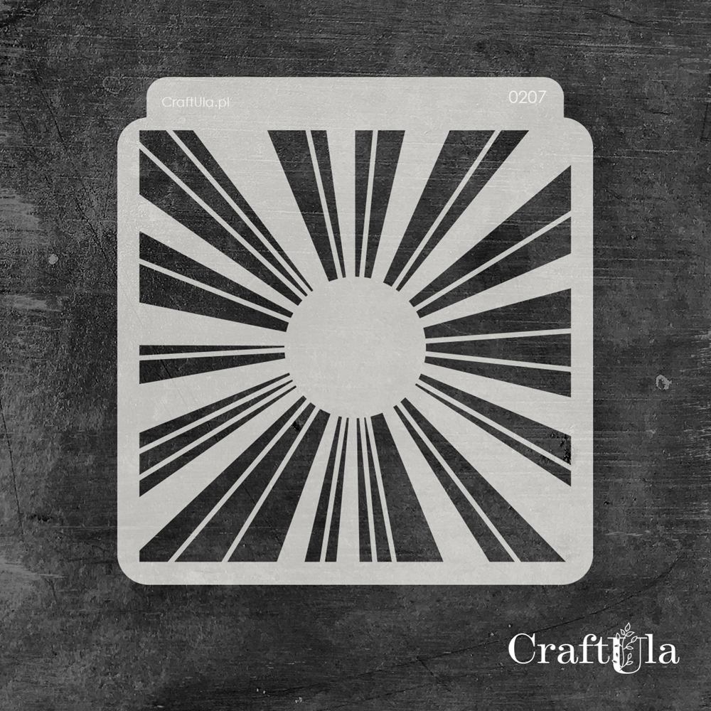 Stencil 0207 – Sun, 15x16 cm x 0,35 mm, semi-translucent