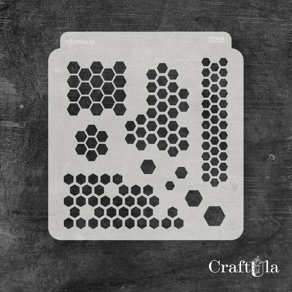 Stencil 0208 – Honey, 15x16 cm x 0,35 mm, semi-translucent