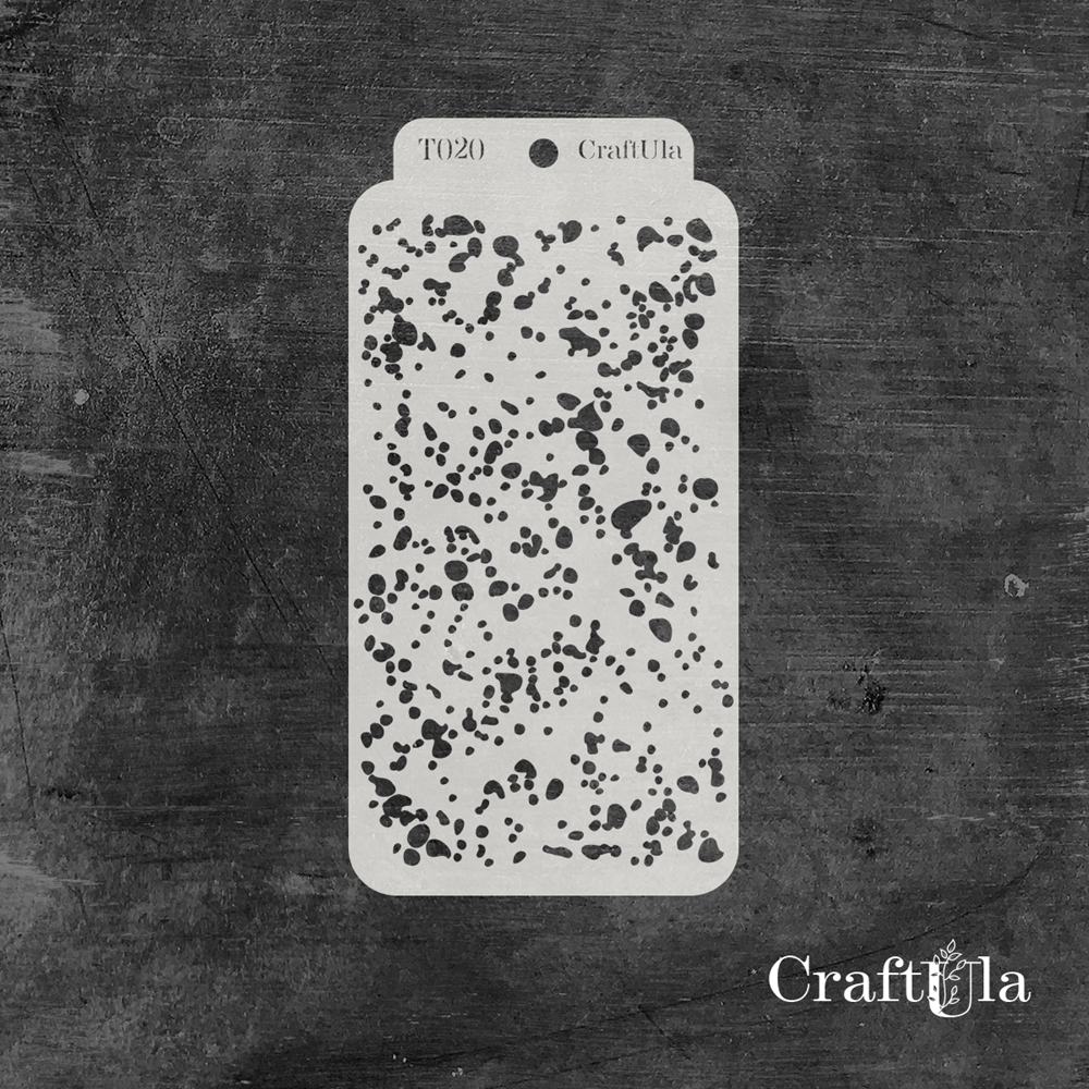 Stencil 020T – Stains, 8x16 cm x 0,35 mm, semi-translucent
