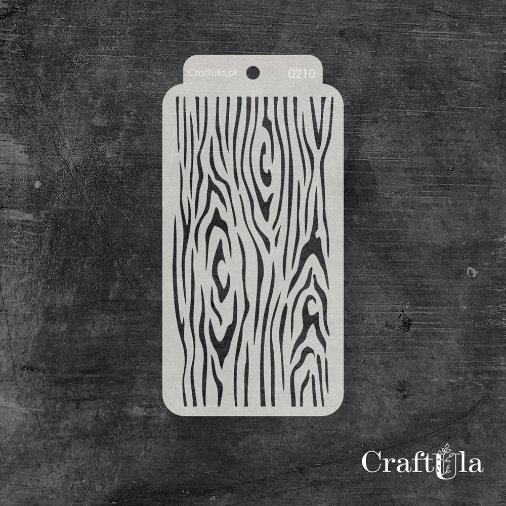 Stencil 0210 – Wood Grain, 8x16 cm x 0,35 mm, semi-translucent