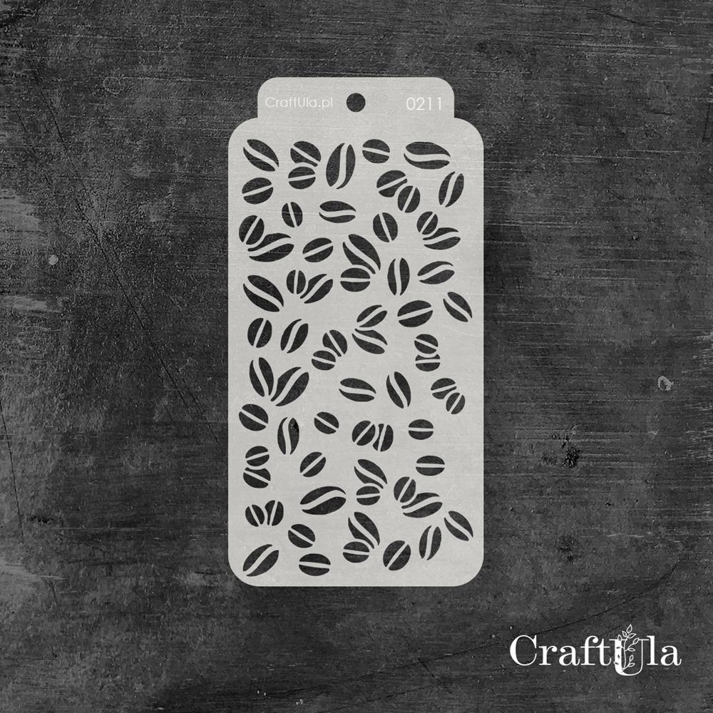 Stencil 0211 – Coffee beans, 8x16 cm x 0,35 mm, semi-translucent