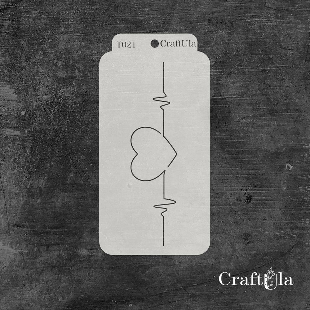 Stencil 021T – EKG, 8x16 cm x 0,35 mm, semi-translucent