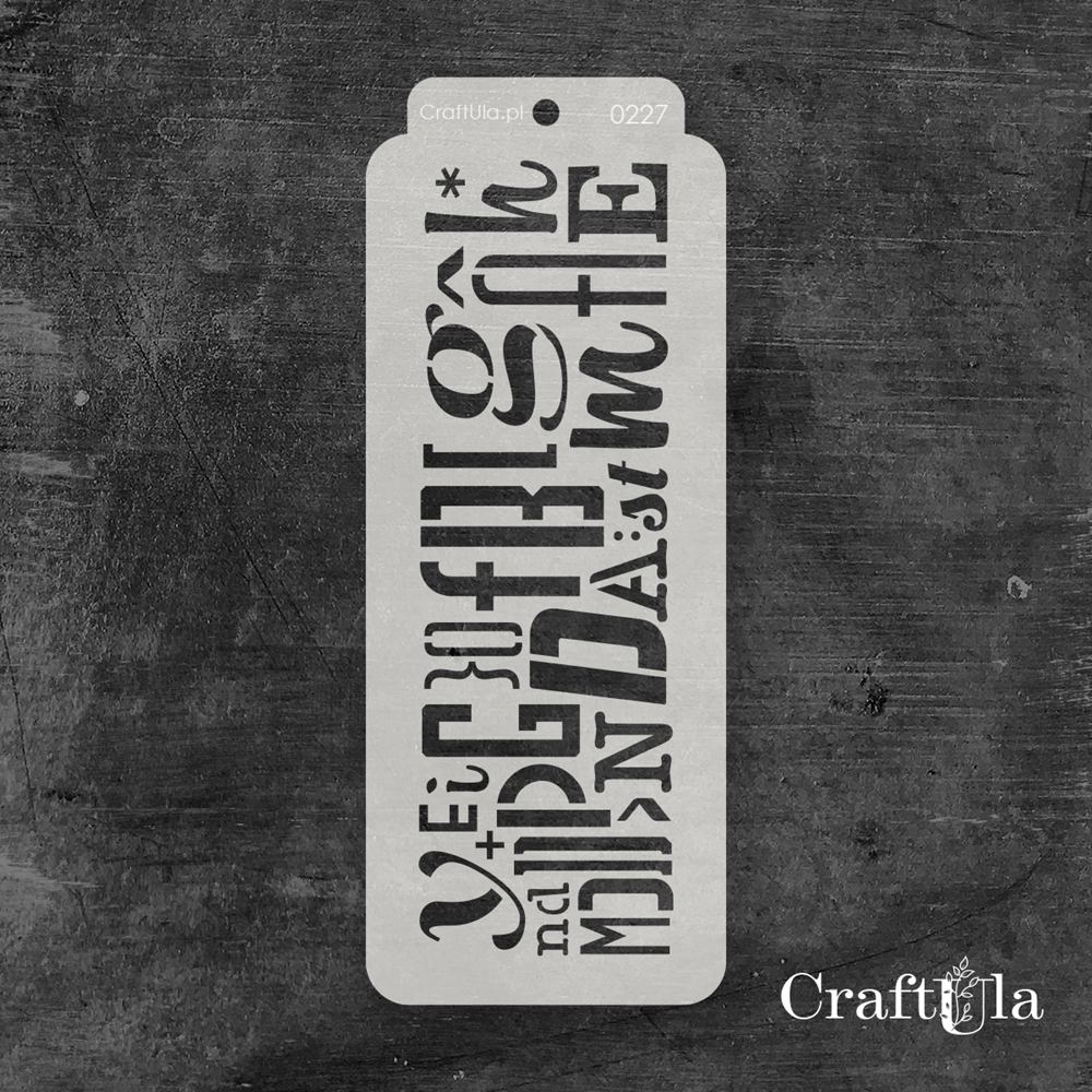 Stencil 0227 – Letters, 8x20 cm x 0,35 mm, semi-translucent