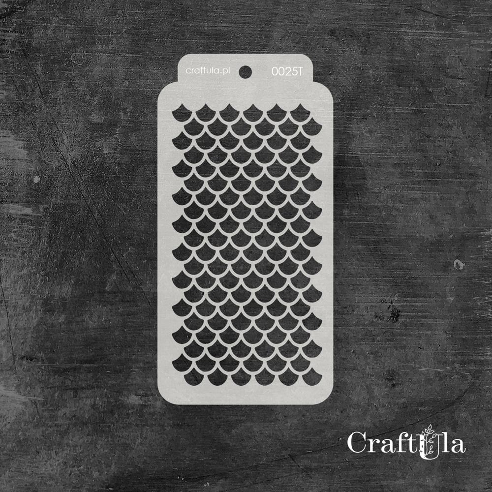 Stencil 025T – Fish Scales, 8x16 cm x 0,35 mm, semi-translucent