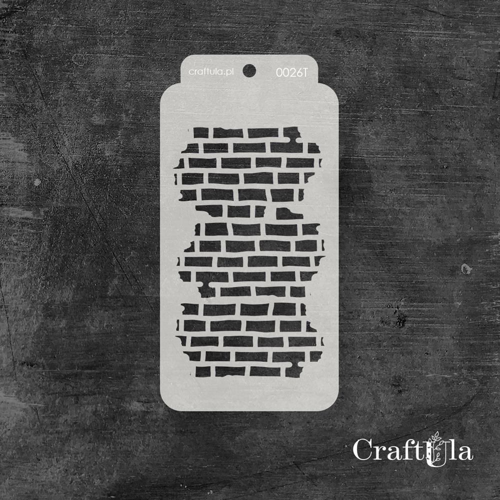 Stencil 026T – Brick Wall, 8x16 cm x 0,35 mm, semi-translucent