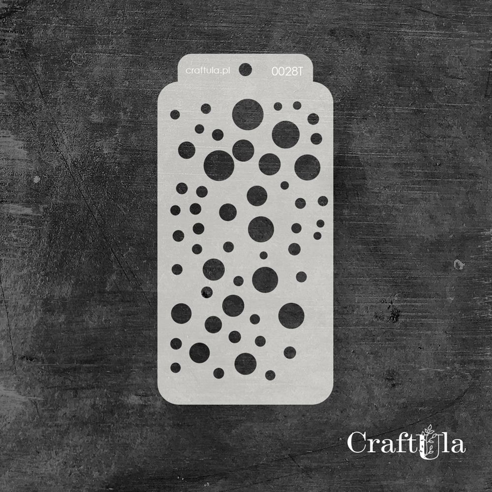 Stencil 028T – Circles, 8x16 cm x 0,35 mm, semi-translucent