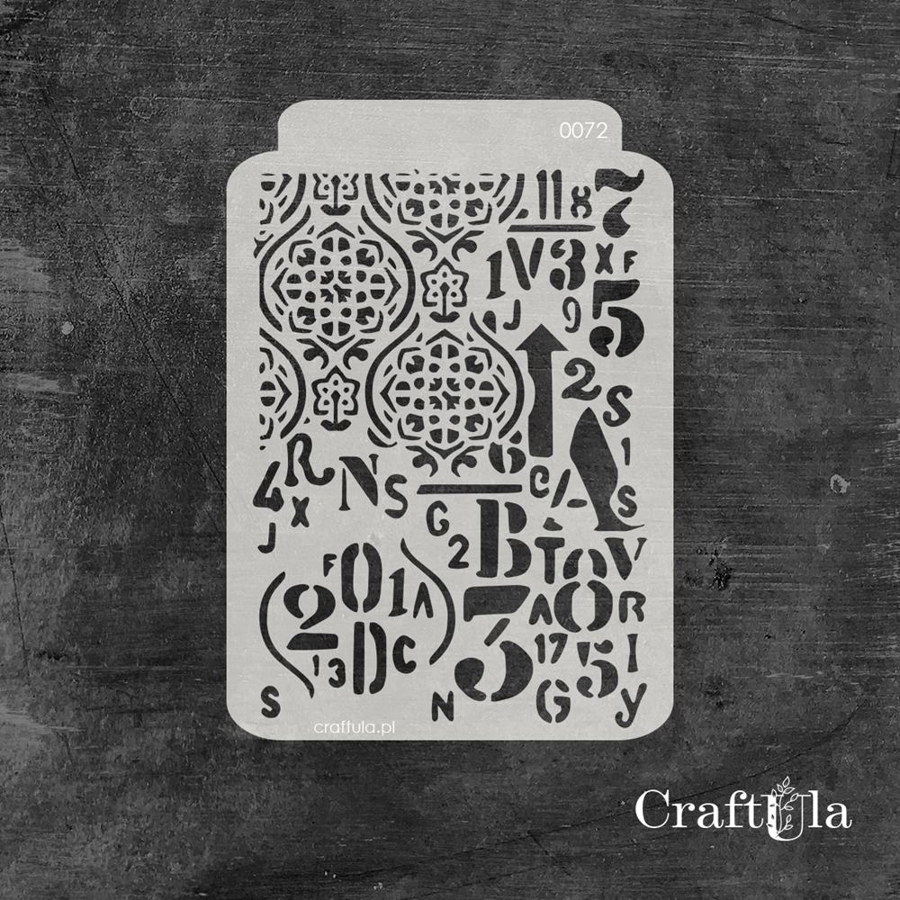 Stencil 072 – Numbers, 11x16 cm x 0,35 mm, semi-translucent