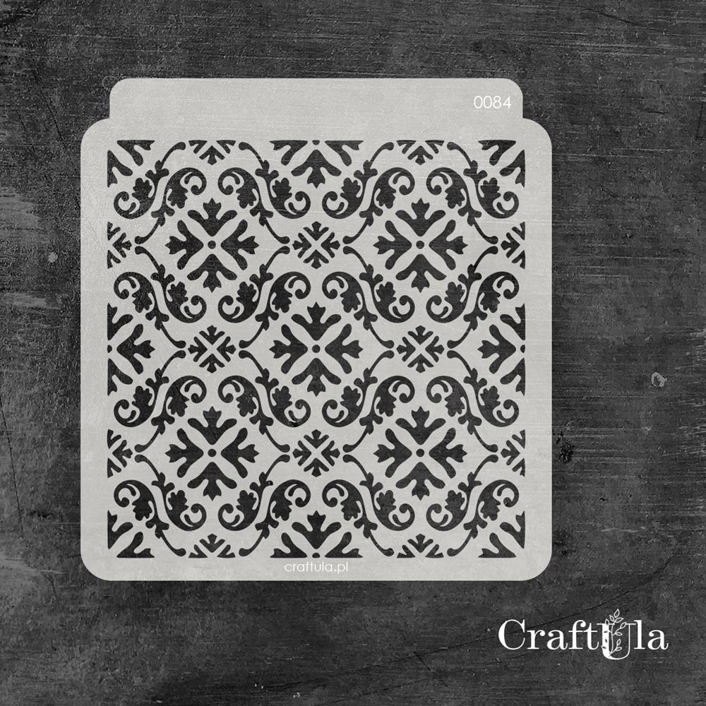 Stencil 084 – Swirls, 15x16 cm x 0,35 mm, semi-translucent