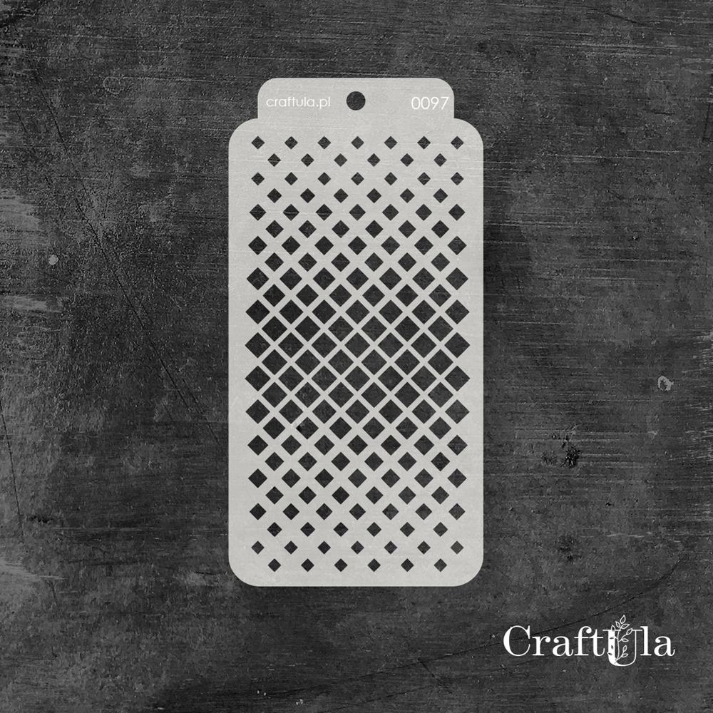Stencil 097 – Squares, 8x16 cm x 0,35 mm, semi-translucent