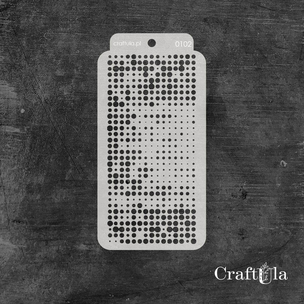 Stencil 102 – Circles, 8x16 cm x 0,35 mm, semi-translucent