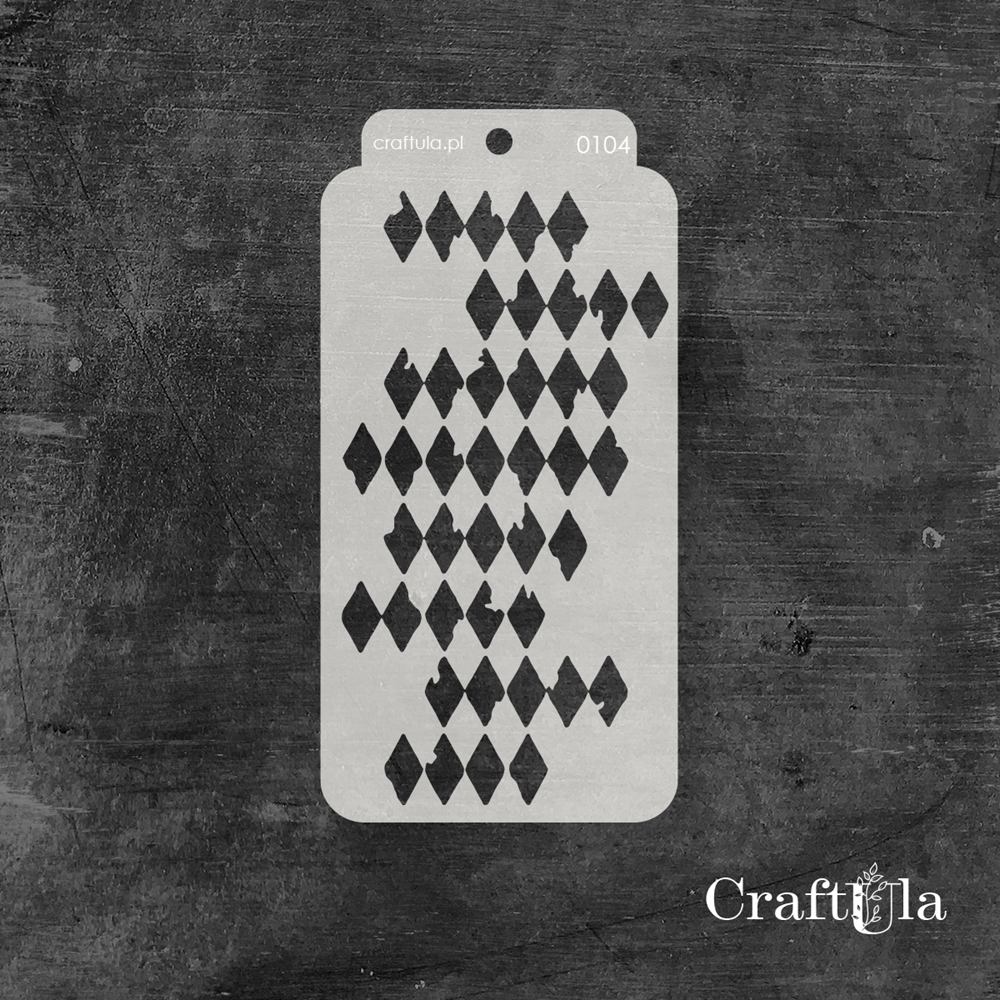 Stencil 104 – Rhombuses, 8x16 cm x 0,35 mm, semi-translucent