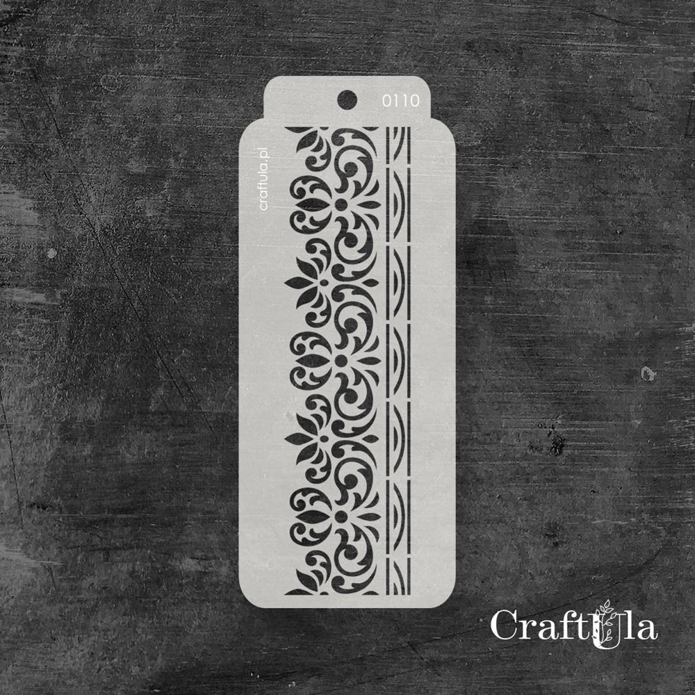 Stencil 110 – Border, 6,5x16 cm x 0,35 mm, semi-translucent