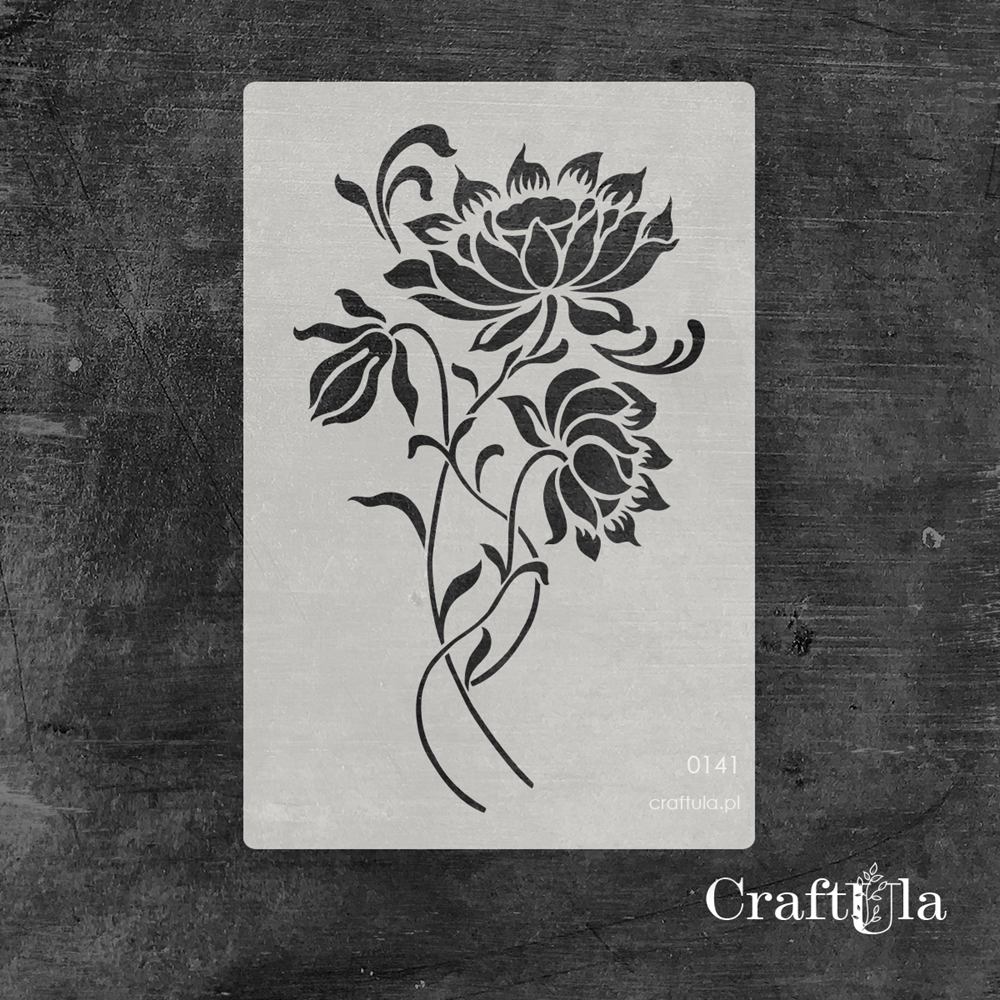 Stencil 141 – Flowers, 16,6x25 cm x 0,35 mm, semi-translucent