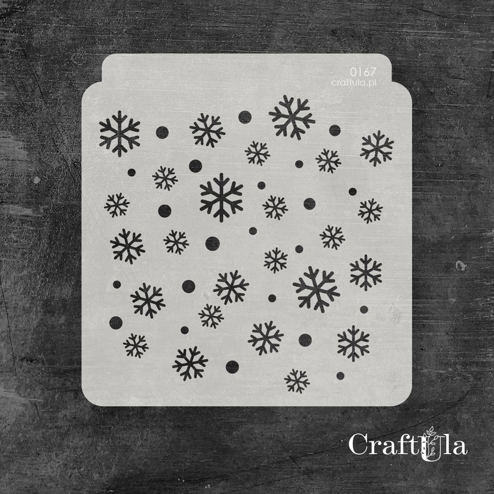 Stencil 167 – Snowflakes, 15x16 cm x 0,35 mm, semi-translucent