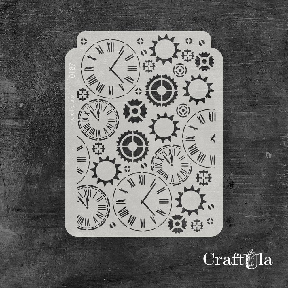 Stencil 187 – Gears, 16x20 cm x 0,35 mm, semi-translucent