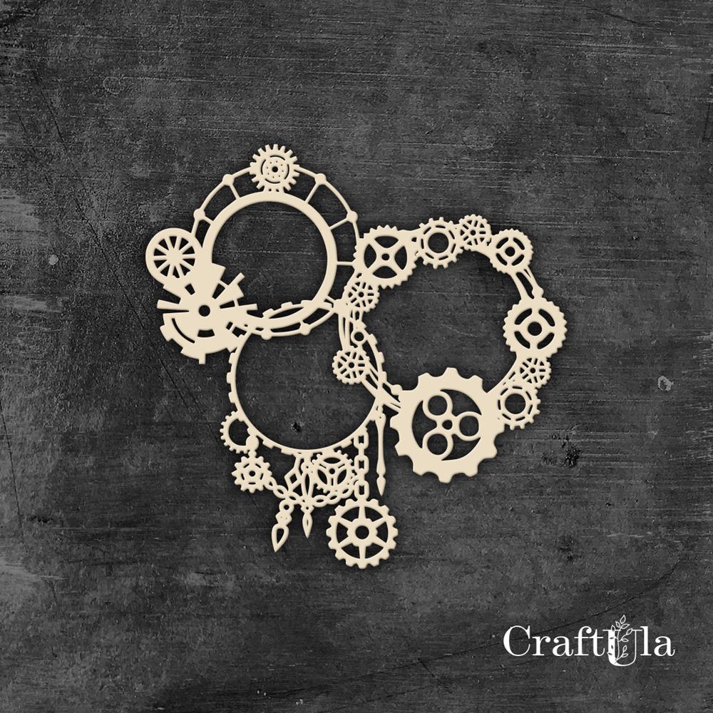Chipboard Frame 1526 – Steampunk - (approx. 11x11x0,15cm)