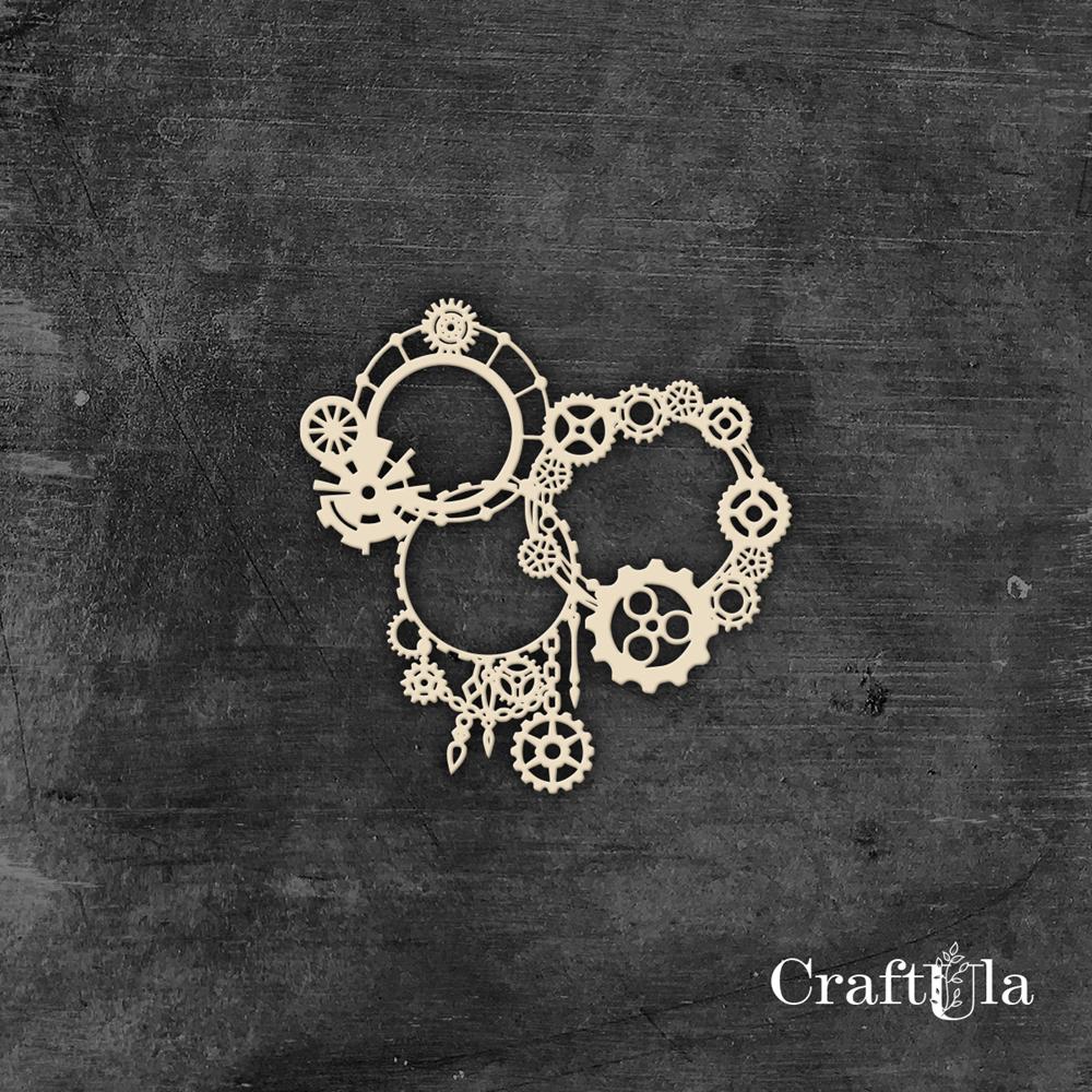Chipboard Frame/Corner 1537 – Steampunk - (approx. 9x9x0,15cm)