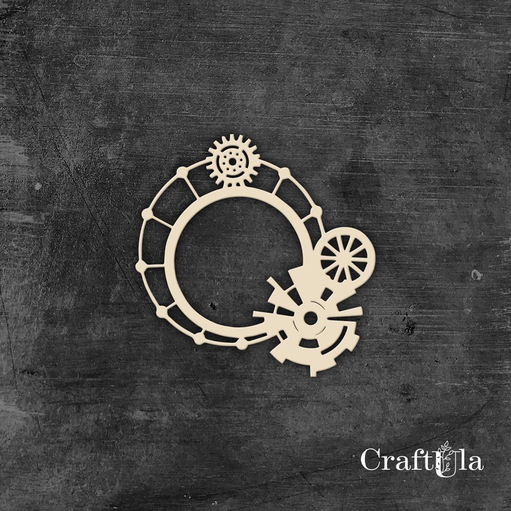 Set of Chipboard Frames 1538 – Steampunk - (2 pcs, approx. 9x9x0,15cm)