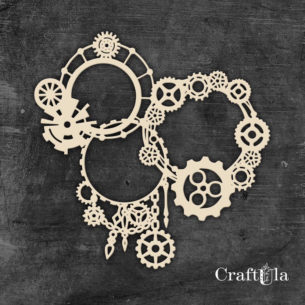 Chipboard Frame 1540 – Steampunk - (approx. 13x13x0,15cm)