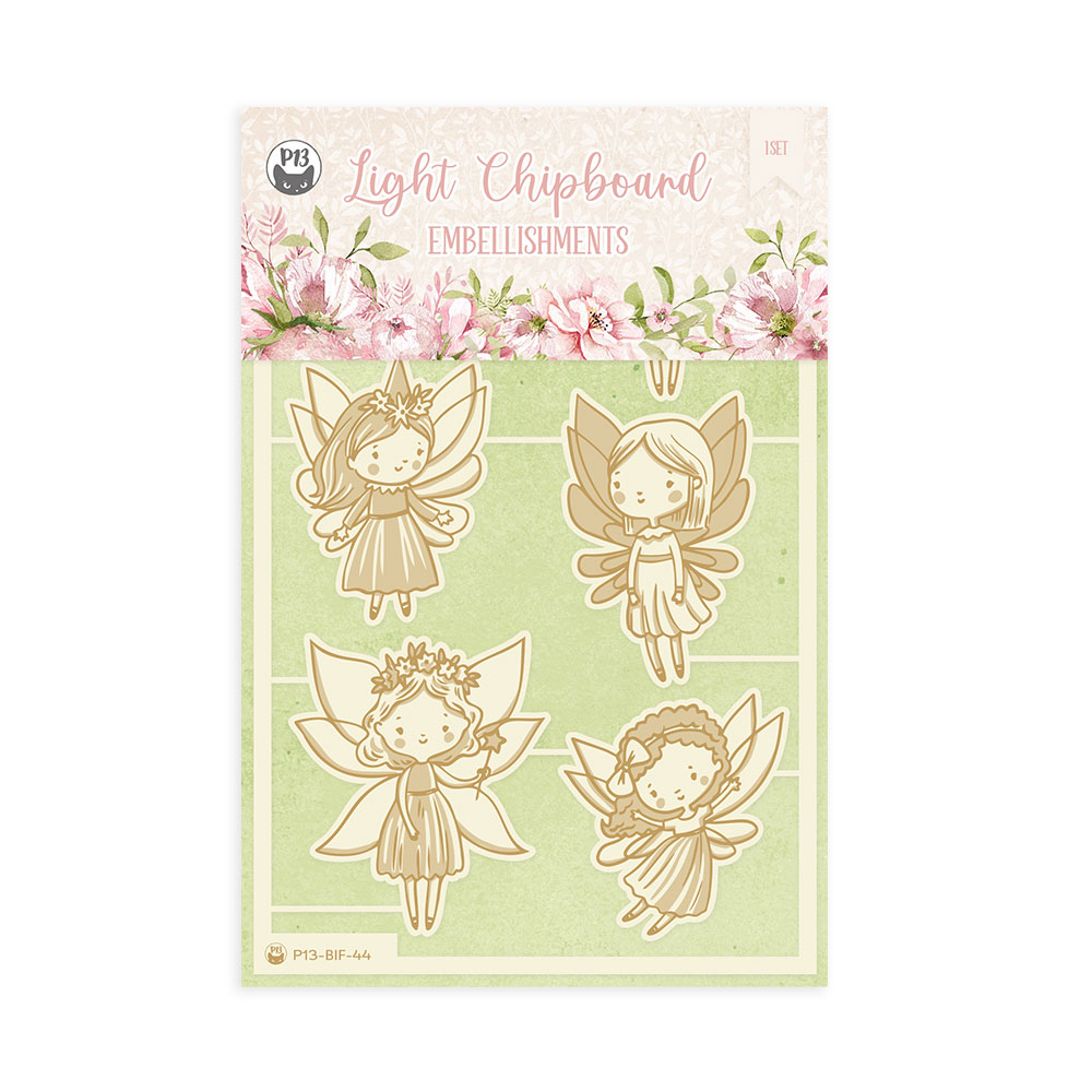 Light chipboard embellishments Believe in Fairies 01, 15x10 cm, engraved