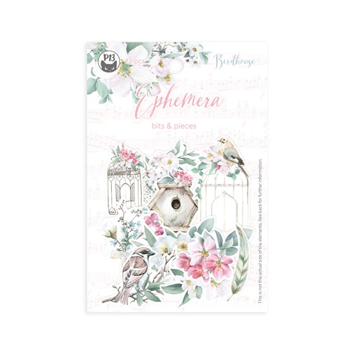 Ephemera set Birdhouse, 12 pcs (240gsm, 15x10cm paper bag)