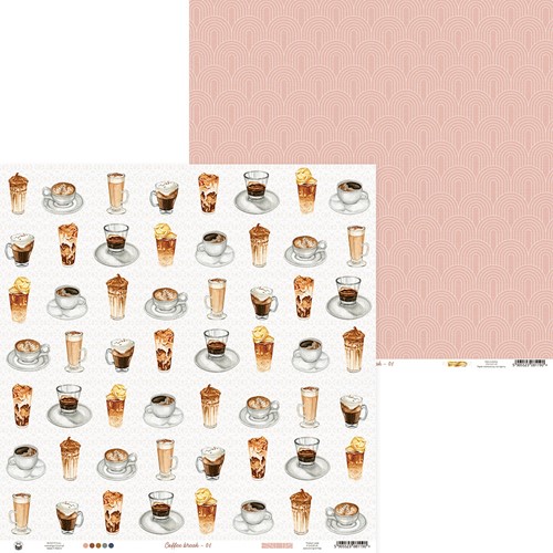 Double-sided paper 30,5x30,5cm Coffee Break - 01, 240 gsm (1 sheet)