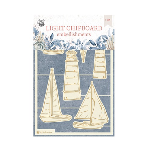 Light chipboard embellishments Sea La Vie 01, 15x10 cm, engraved
