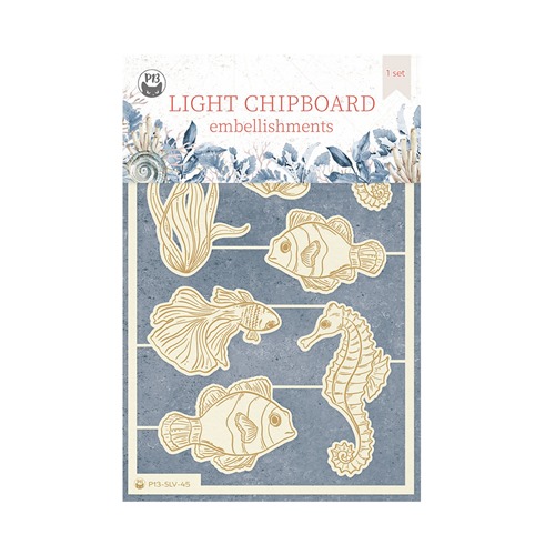 Light chipboard embellishments Sea La Vie 02, 15x10 cm, engraved