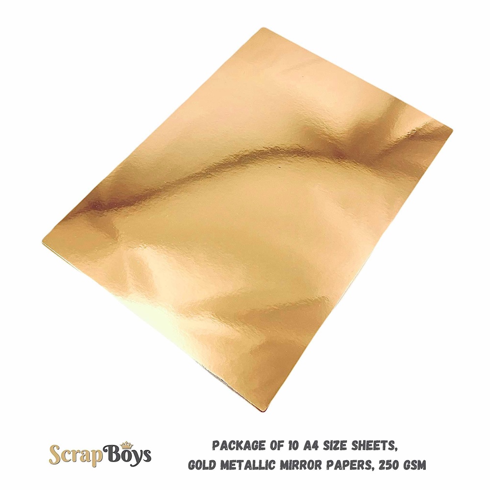 One-sided metallic mirror paper Gold, A4, 250 gsm (1 sheet)