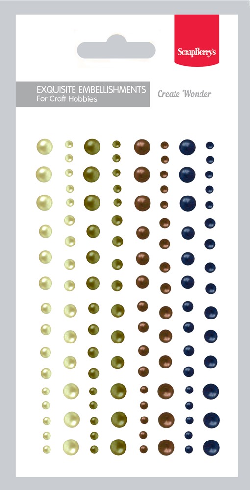 Adhesive halfpearls set 08, 120pcs, 4 colours, 3-6mm Adhesive halfpearls set 08, 120pcs, 4 colours, 3-6mm