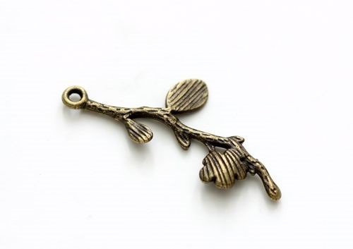 Charms set SPRIG copper 15*42mm, 10pcs