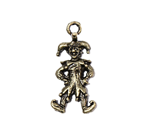 Metal charms set JESTER 12*23mm, 10pcs