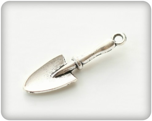Charms set Spade 10*31mm, 10 pcs