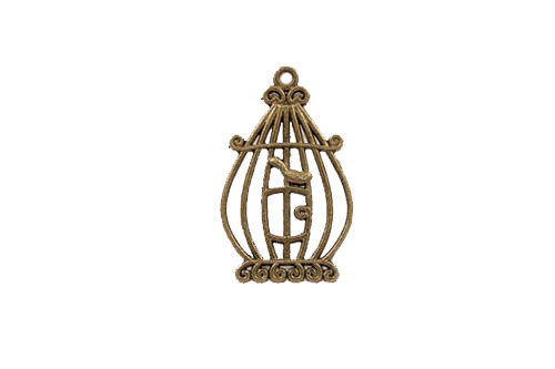 Metal charms set ROUND BIRDCAGE 32*20mm, 10pcs