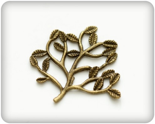 Metal charms set SMALL TWIG 30*22mm, 10pcs