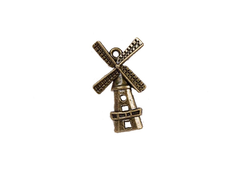 Metal charms set WINDMILL 28*17mm, 10pcs